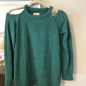 Chaser cold shoulder sweater